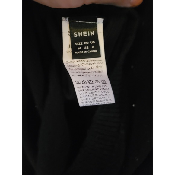 Midi Sweater Dress Womens Medium Black Sparkles Ruffled Shoulder Off Shoulder -C - Picture 4 of 12